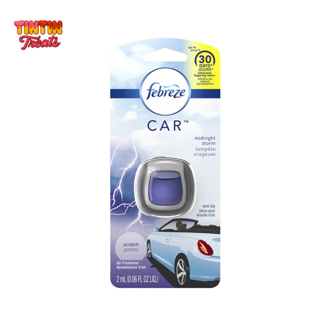 Febreze Car Air Freshener – Midnight Storm (0.06 oz Vent Clip) | Single Unit | 8 per Case Main Image