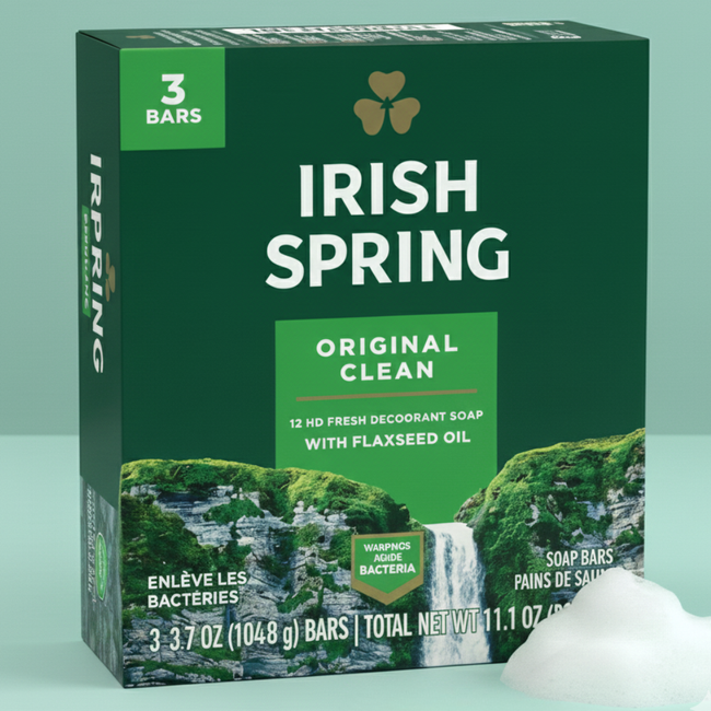 Irish Spring Bar Soap Original | 3.7 oz Bars – 3 Pack Hover Image