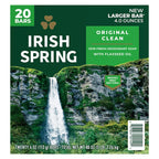 Irish Spring Bar Soap Original Clean with Flaxseed Oil | 4 oz Bars – 20 Pack