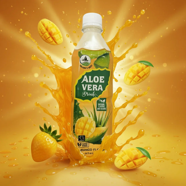 Island’s Best Aloe Vera Drink – Mango Flavor | Bottle Hover Image