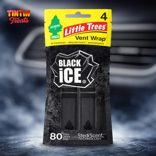 Little Trees Car Air Freshener Vent Wrap – Black Ice | 4 Ct | 4 per Inner | 24 per Case Hover Image