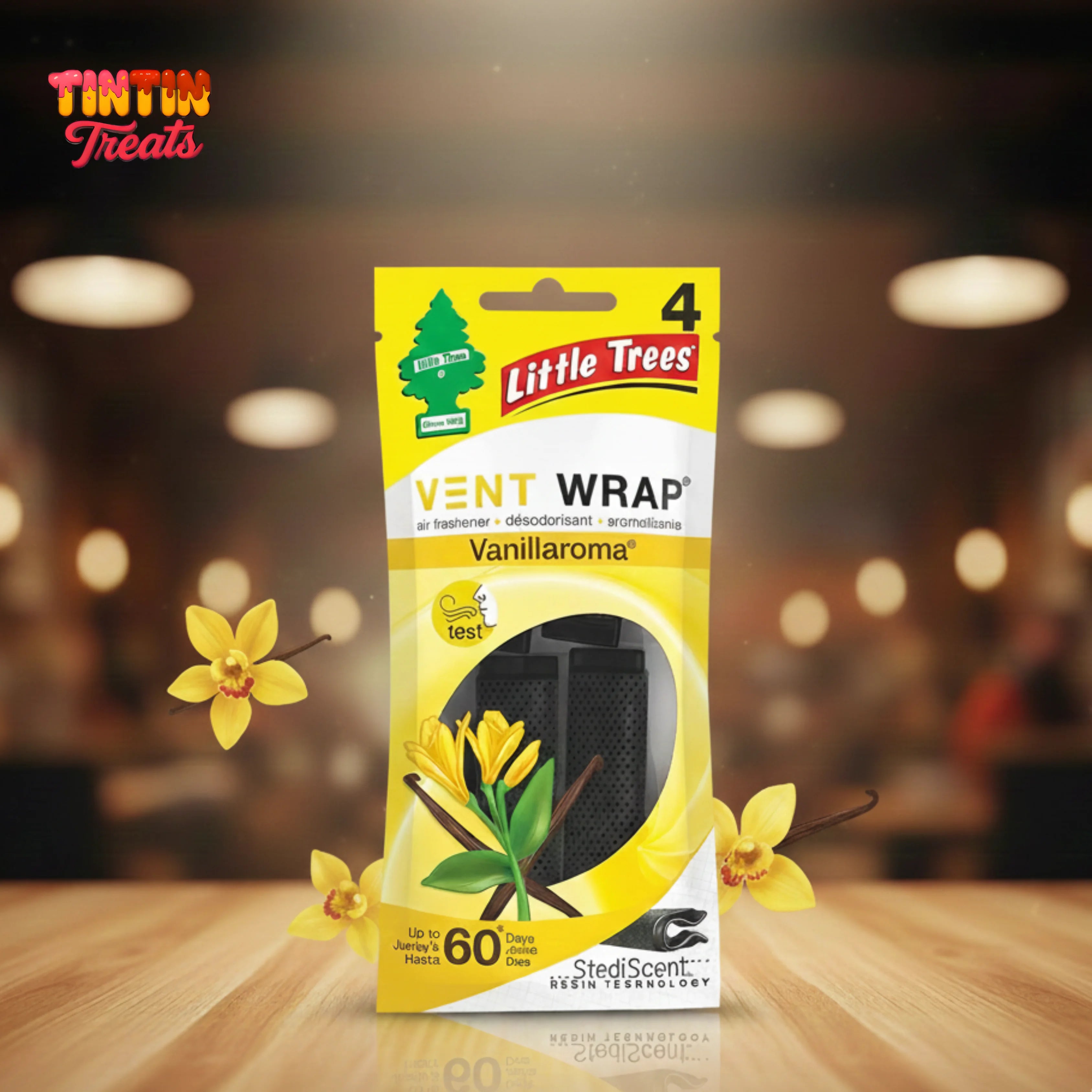 Little Trees Car Air Freshener Vent Wrap – Vanillaroma | 4 Ct | 4 per Inner | 24 per Case