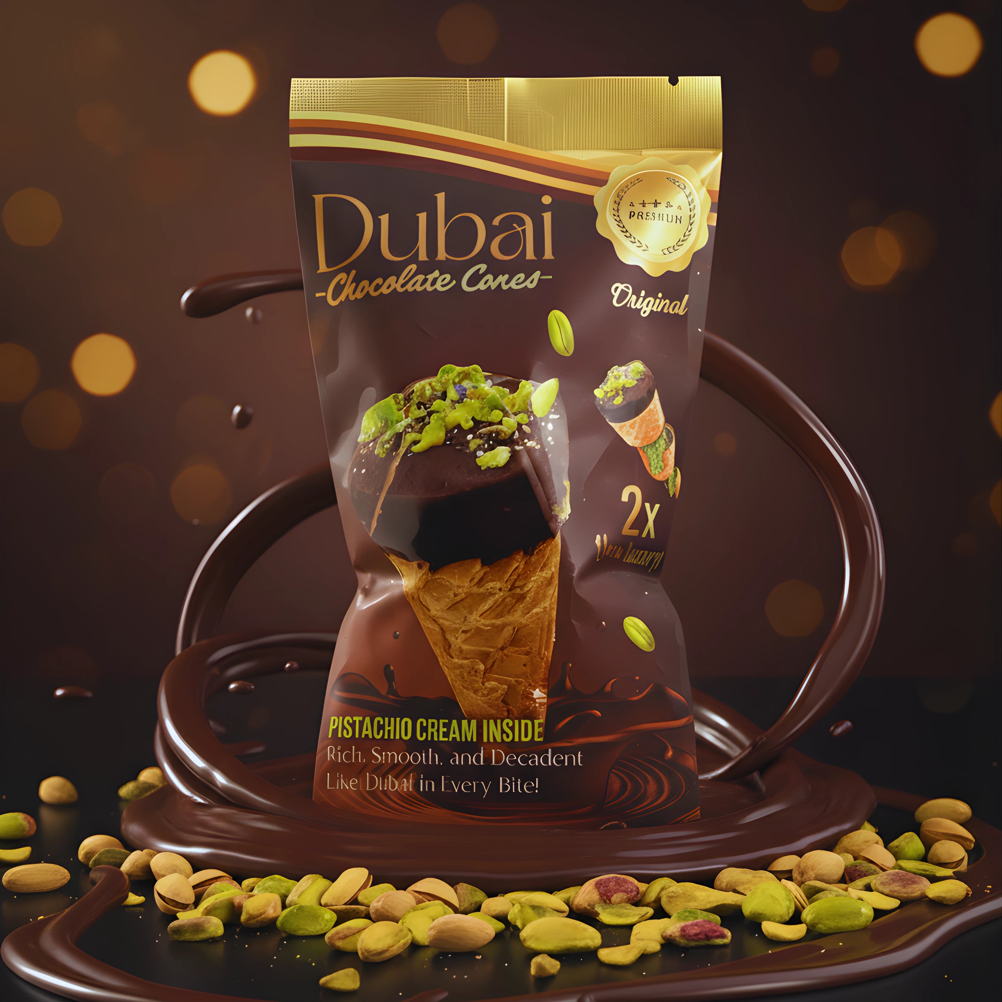 Dubai Chocolate Cones – A Luxurious Treat by Tintin Treets