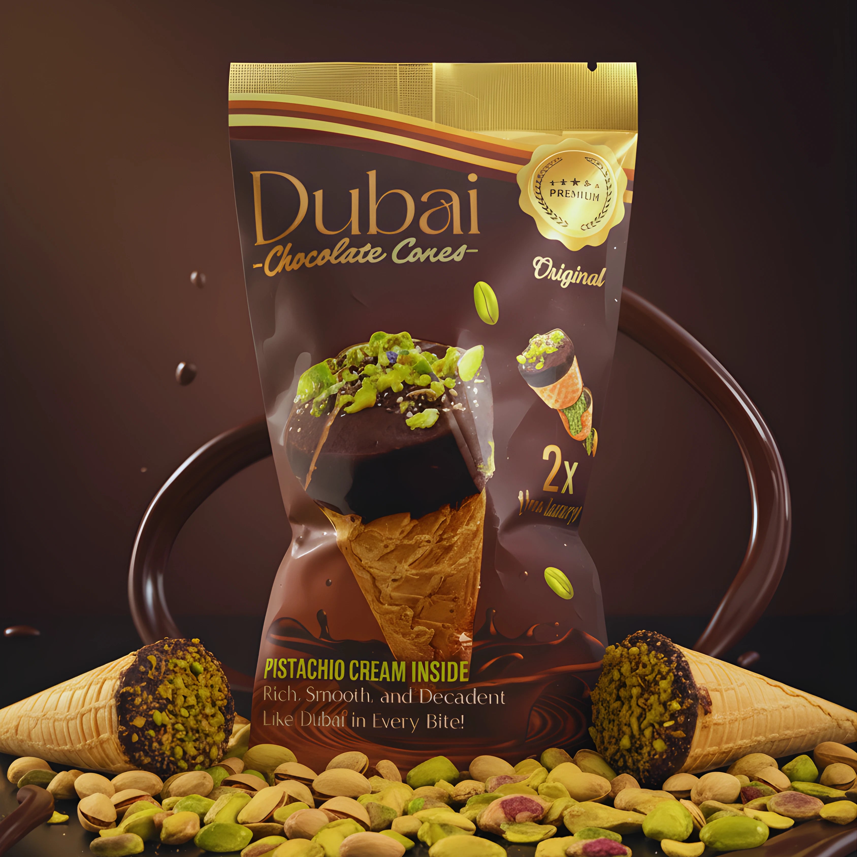 Dubai Chocolate Cones – A Luxurious Treat by Tintin Treets