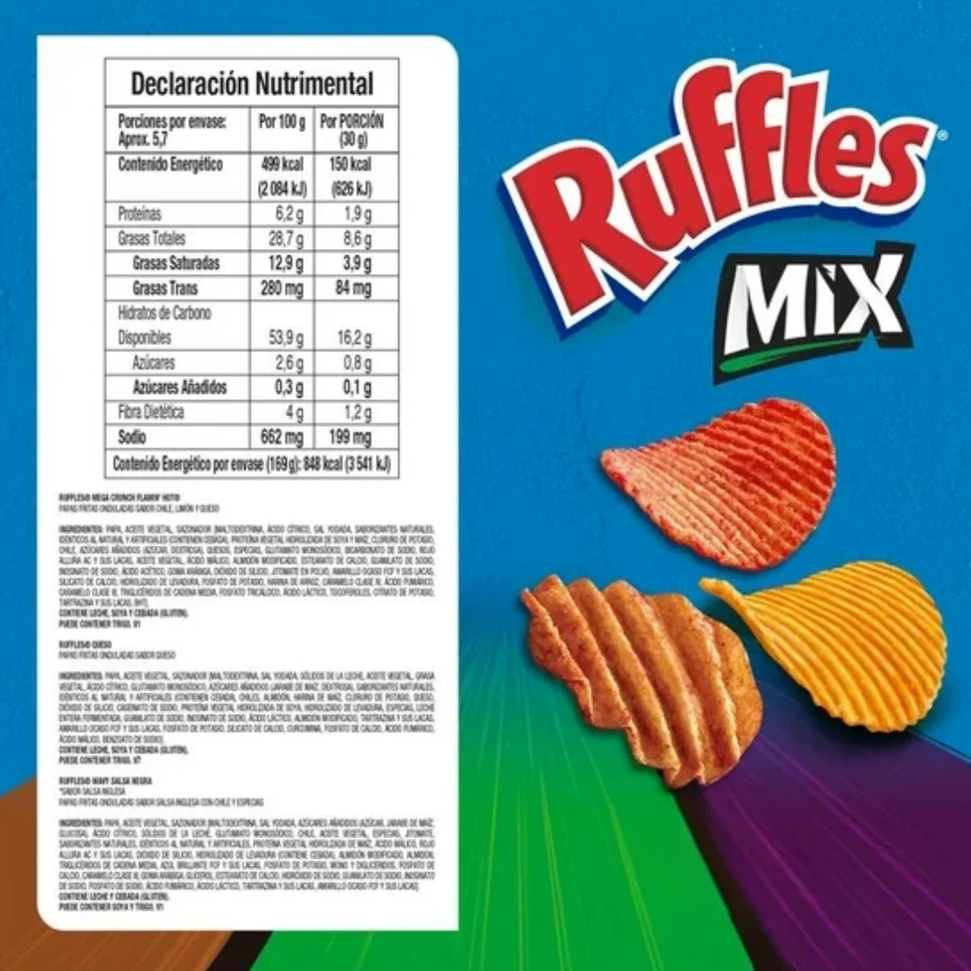 Ruffles Mix Papas Fritas – Assorted Potato Chips | 170g