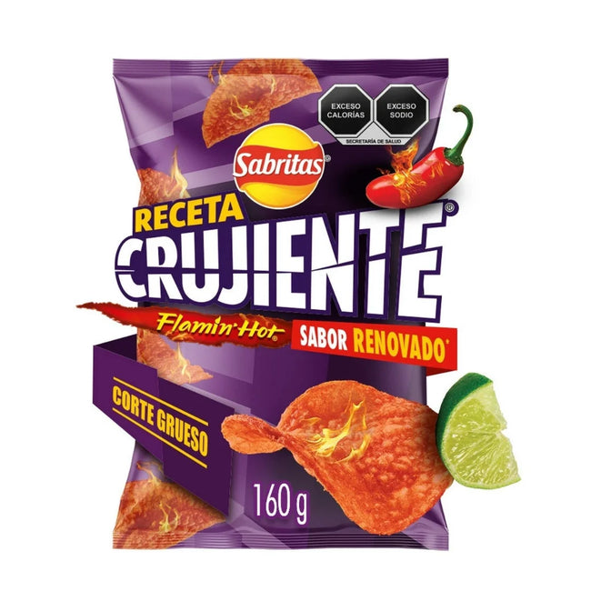 Sabritas Receta Crujiente Flamin’ Hot Mexican Spicy Crunch Chips | 160g Main Image