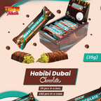 Habibi’s Dubai Chocolate Crunchy Pistachio Cream | 49g Single - Pack of 24 Bars - 240 Pieces per Case