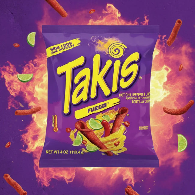 Takis Fuego Pepper & Lime - Extreme Hot Chili Snack | 140g Main Image