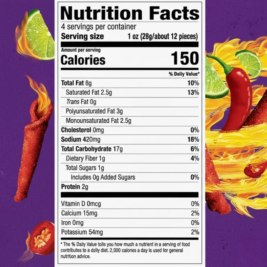 Takis Fuego Pepper & Lime - Extreme Hot Chili Snack | 140g