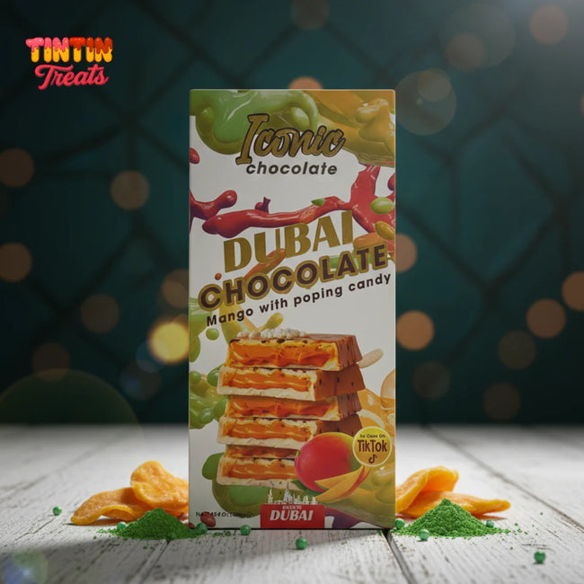 Tintin Treats Dubai Mango with Popping Candy Chocolate | Single 200g Bar Main Image